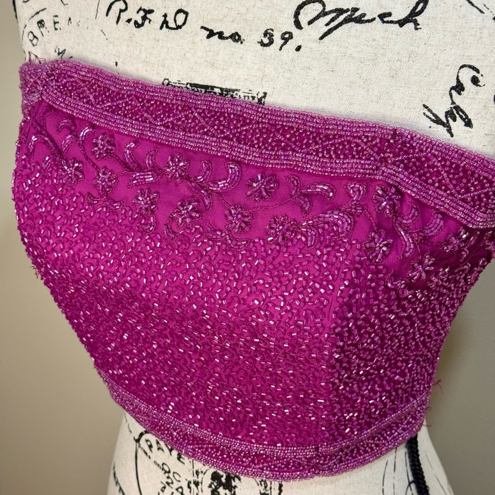 Pink Beaded Bustier Top by Emma Black - Picture 4 of 12